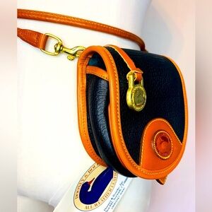 Vintage Dooney & Bourke All Weather Black and Tan Mini Crossbody/Belt Bag NWT!